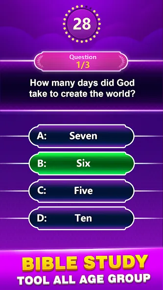 Скачать взломанную Bible Trivia — Word Quiz Game (Библейская викторина)  [МОД Все открыто] — полная версия apk на Андроид screen 1