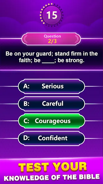 Скачать взломанную Bible Trivia — Word Quiz Game (Библейская викторина)  [МОД Все открыто] — полная версия apk на Андроид screen 3
