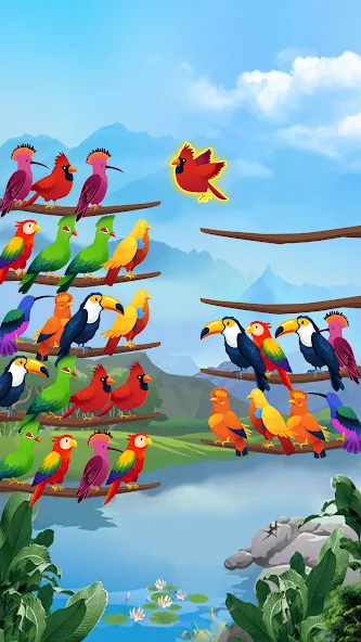 Взлом Bird Sort — Color Puzzle  [МОД Много монет] — стабильная версия apk на Андроид screen 1