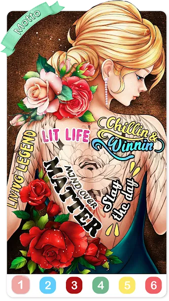 Взлом Tattoo Coloring games  [МОД Бесконечные монеты] — стабильная версия apk на Андроид screen 5