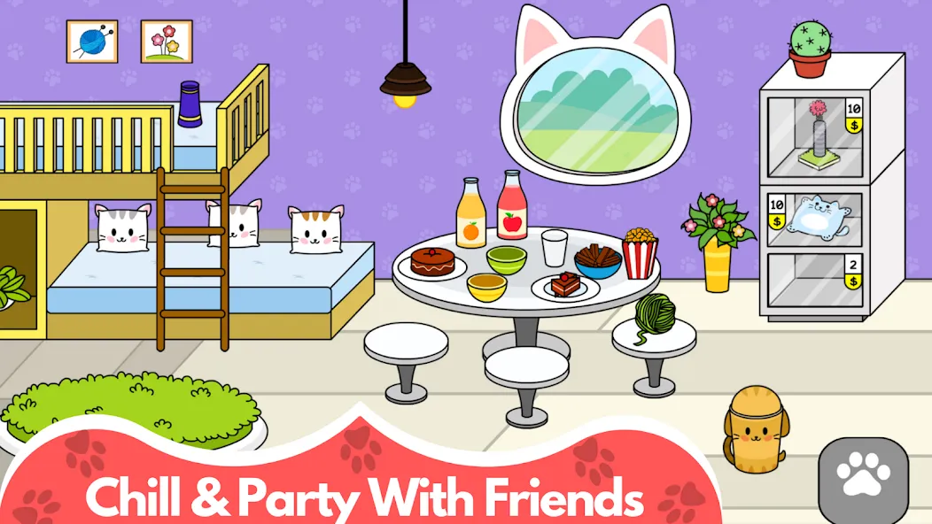Скачать взломанную My Cat Town — Cute Kitty Games  [МОД Все открыто] — стабильная версия apk на Андроид screen 3