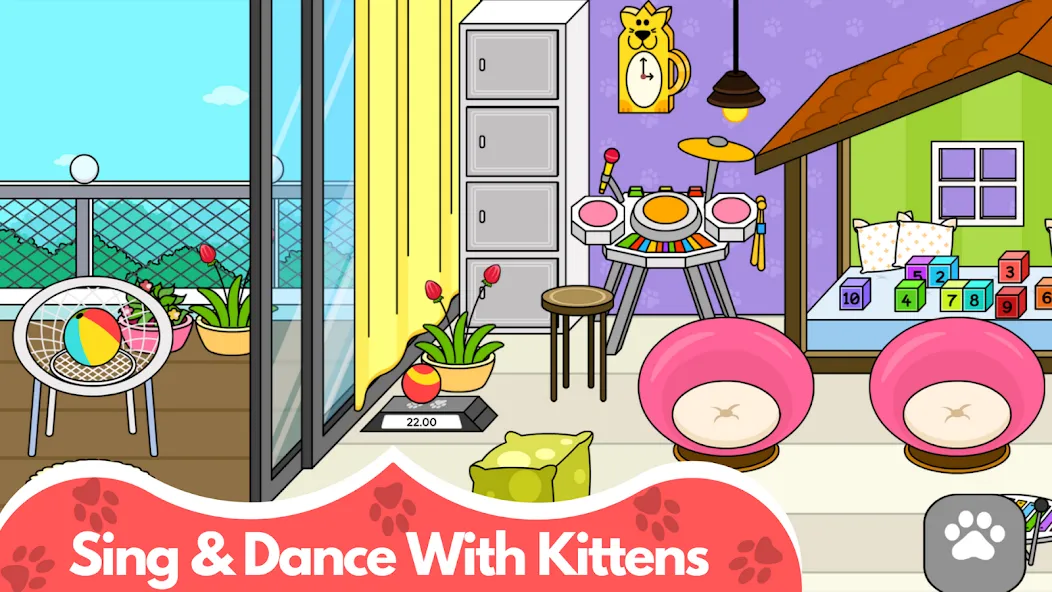 Скачать взломанную My Cat Town — Cute Kitty Games  [МОД Все открыто] — стабильная версия apk на Андроид screen 4