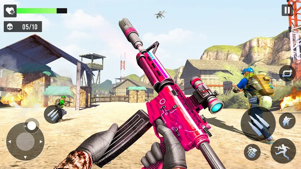 Взлом Gun Games — FPS Shooting Games (ФПС офлайн игры по стрельбе из пистолета)  [МОД Mega Pack] — полная версия apk на Андроид screen 1
