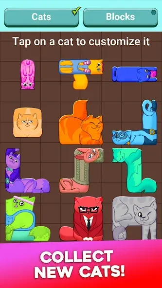 Взломанная Block Puzzle Cats (Блок Пазл Кошки)  [МОД Меню] — последняя версия apk на Андроид screen 5