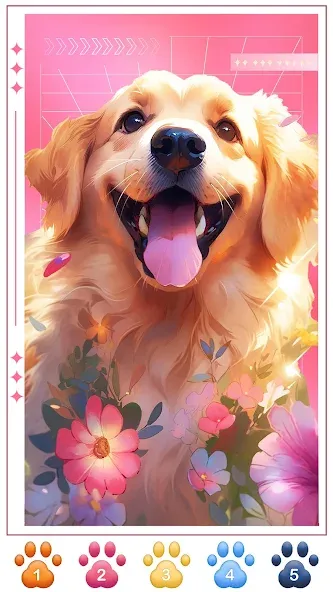 Взломанная Dog Coloring, Color by number  [МОД Много денег] — последняя версия apk на Андроид screen 3