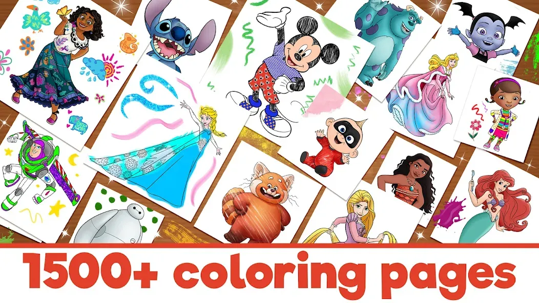 Взломанная Disney Coloring World (Дисней)  [МОД Много монет] — стабильная версия apk на Андроид screen 1