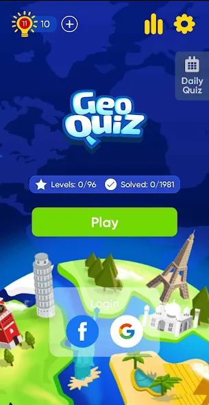 Скачать взломанную Geo Quiz: World Geo Trivia (Джио Квиз)  [МОД Меню] — полная версия apk на Андроид screen 1