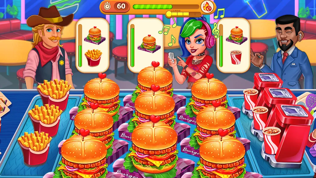 Скачать взломанную Cooking Max: Restaurant Games (Кукинг Макс)  [МОД Бесконечные монеты] — стабильная версия apk на Андроид screen 4
