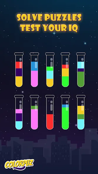 Скачать взломанную Colorpuz — Water Sort Puzzle (Колорпаз)  [МОД Бесконечные монеты] — стабильная версия apk на Андроид screen 4