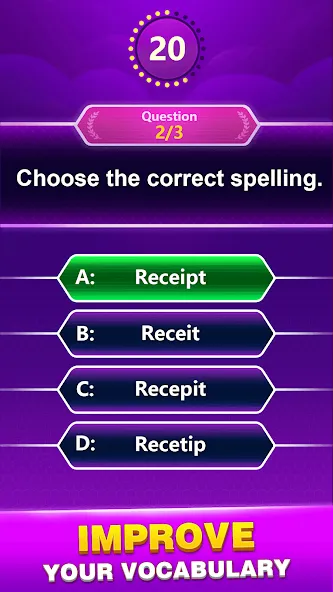 Взлом Spelling Quiz — Word Trivia (Спеллинг Квиз)  [МОД Меню] — стабильная версия apk на Андроид screen 4