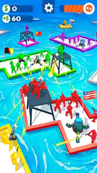 Взломанная War of Rafts: Crazy Sea Battle (Война плотов)  [МОД Много денег] — последняя версия apk на Андроид screen 1