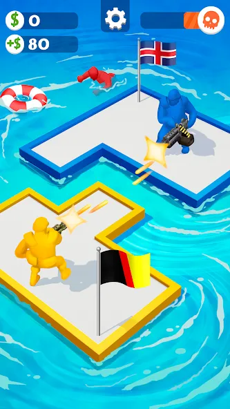 Взломанная War of Rafts: Crazy Sea Battle (Война плотов)  [МОД Много денег] — последняя версия apk на Андроид screen 3