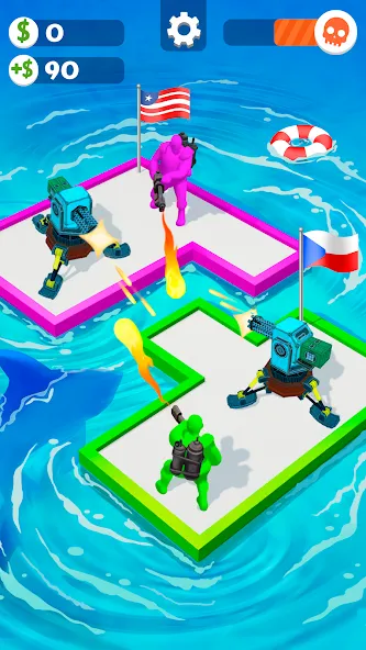 Взломанная War of Rafts: Crazy Sea Battle (Война плотов)  [МОД Много денег] — последняя версия apk на Андроид screen 4